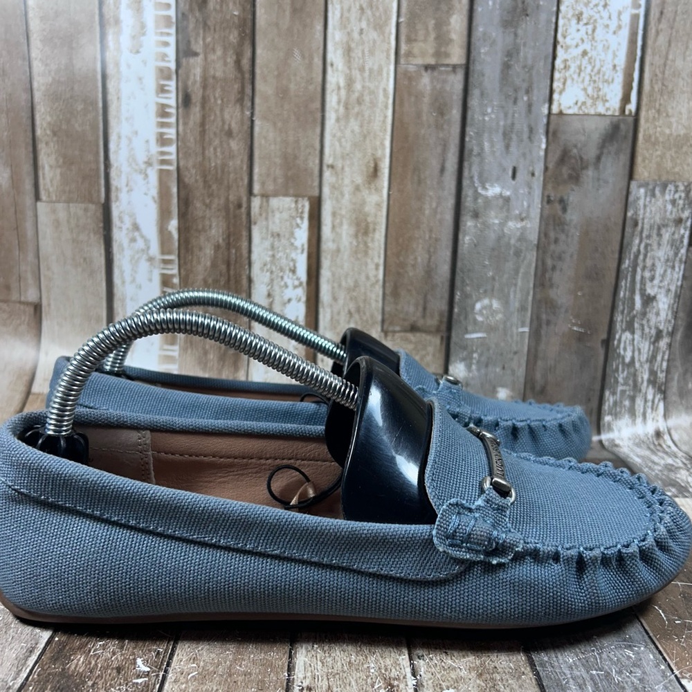 Lucky Brand Abeeku Shoes Women 7 Flat Loafer Leather Grey Fashion Career Classic